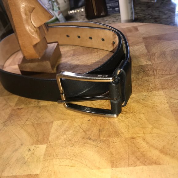 Kenneth Cole New York Black Italian Leather Belt #0405 SZ 34/85 - Picture 3 of 9